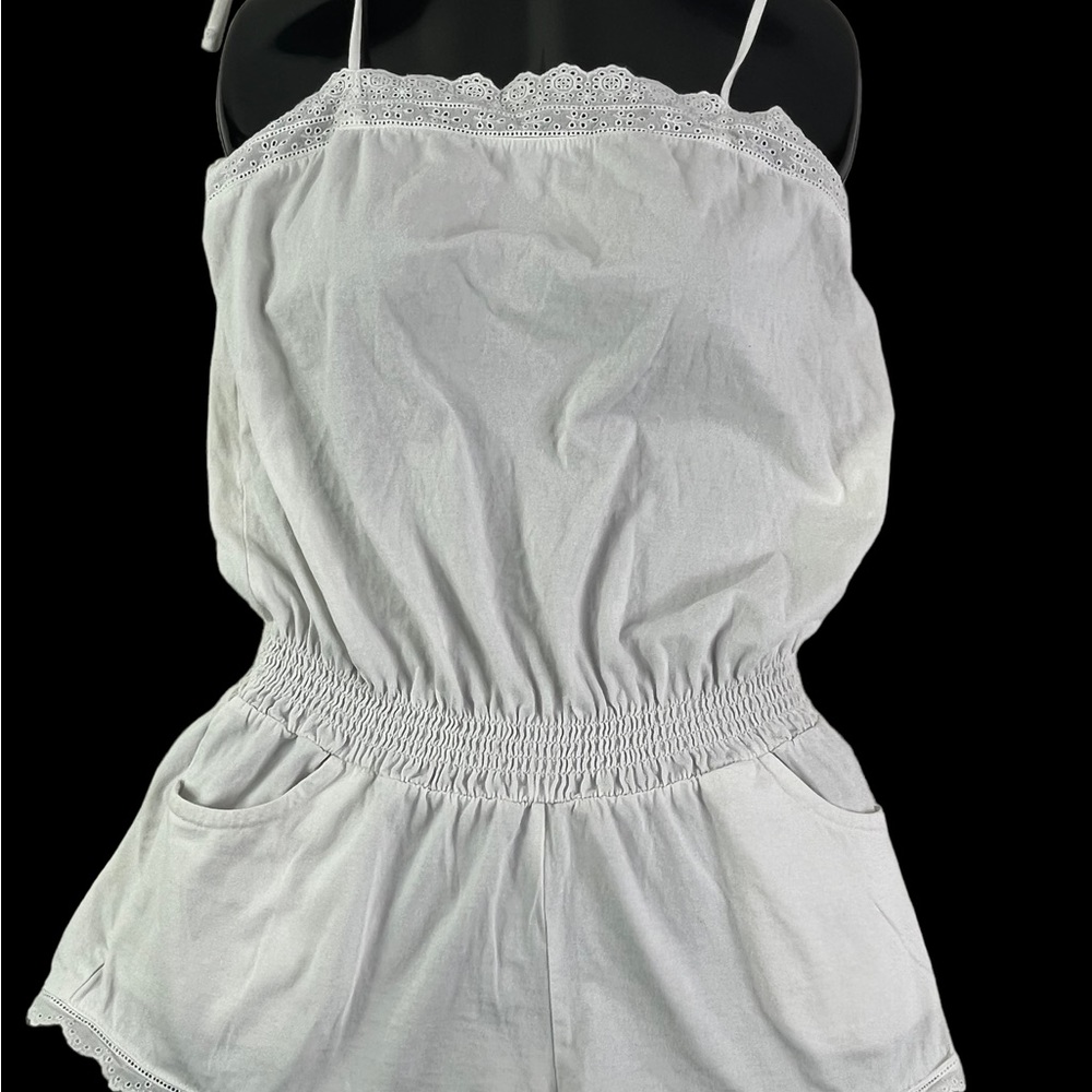 Victoria's Secret Lace White Cotton Romper Size S One Piece Summer Beach Wear